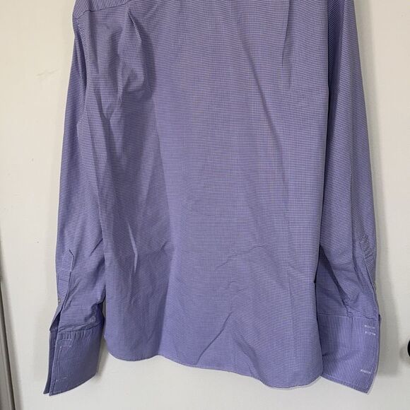 Sean‎ John Men's Tailored Fit Checkered Dress Shirt 16 Blue - Picture 9 of 9